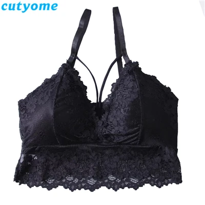 Black Girls Bra Cutyome/4 шт./лот; детские спортивные бюстгальтеры для девочек-подростков; Спортивное нижнее белье; однотонные кружевные пикантные бюстгальтеры для подростков - Цвет: Black Girls Bra