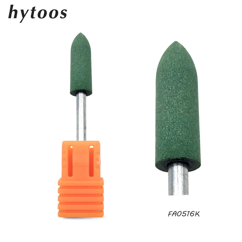 Green HYTOOS 5*16 мм Силиконовое педикюрное сверло 3/3" роторные сверла для маникюра, аксессуары для ногтей, Tool-FA0516K для полировки ног - Цвет: Green