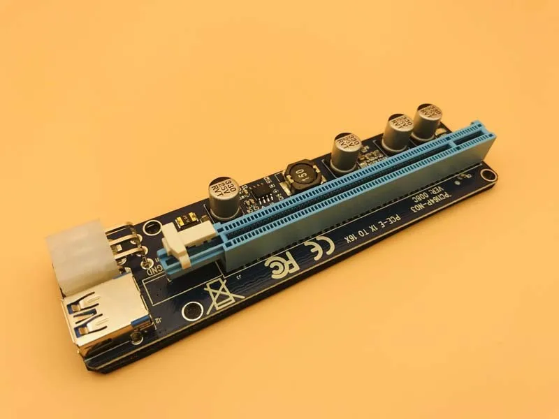 100 шт. VER 008C Upgrade Edition PCI-E Riser Express Card 1x to 16x удлинитель 6Pin кабель питания для BTC Miner Mining