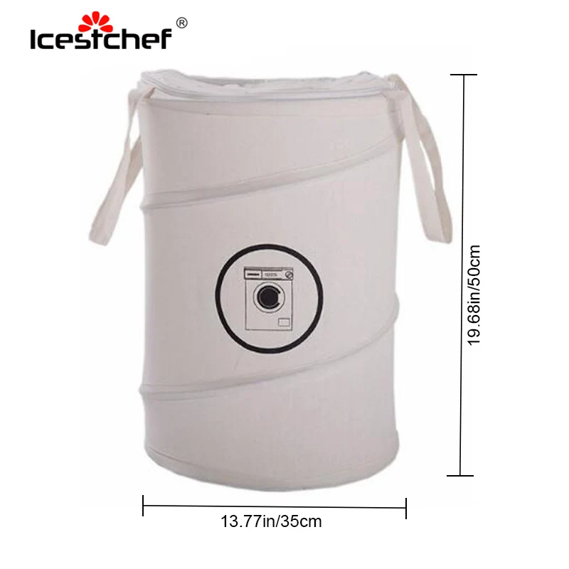 ICESTCHEF корзина для белья с крышкой хлопковая грязной одежды круглая хранения