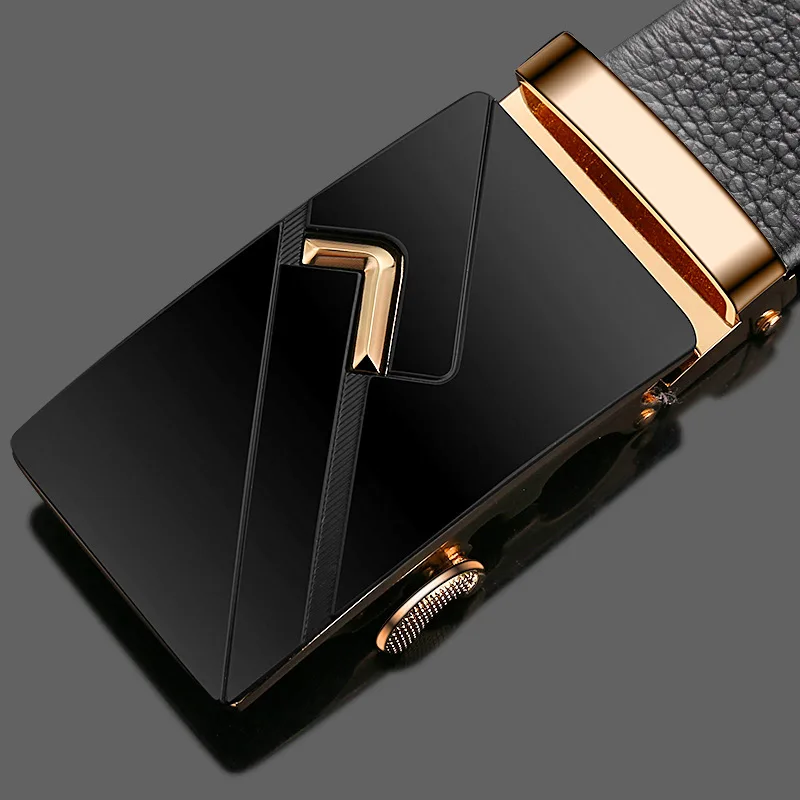 Fashion Brand Cowskin belt Genuine leather men alloy Luxury jaguar belt business 3.5cm belts for men - Цвет: C221
