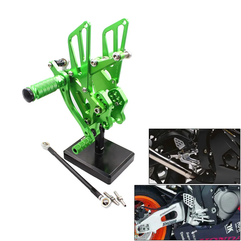 

Комплект алюминиевых задних регулируемых подножек для мотоцикла Kawasaki ZX10R ZX 10R 2004-2005
