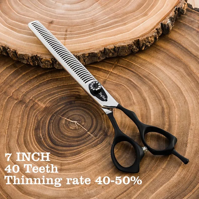 7 INCH Thinning Профессиональные ножницы для ухода за собакой 7 дюймов ножницы для волос для собак 40 рыбий рога зубы ПЭТ изогнутые ножницы Kingbird Новинка - Цвет: 7 INCH Thinning