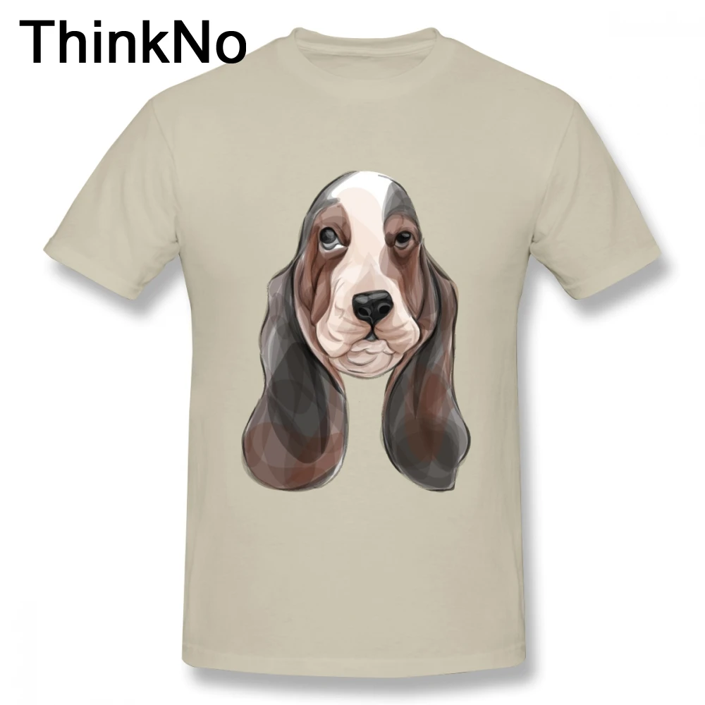 Милая футболка с собачкой Beagle Basset Hound новая на заказ Homme из 100% хлопка круглым