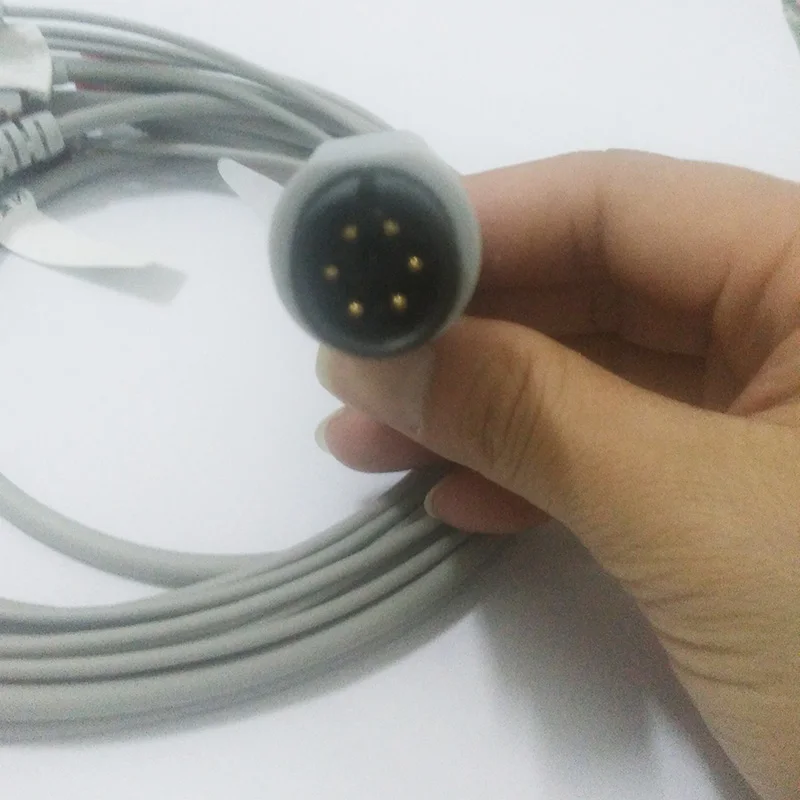 Совместим с BCI CSI GE Nellcor Nihon Kohden Philips Mindray Patient ECG/EKG монитором 3 свинцовыми кабелями и