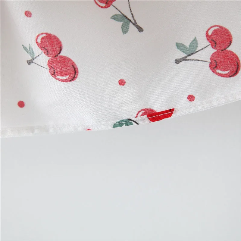 BNWIGE/летнее платье для новорожденных девочек с принтом вишни; Vestidos; платья для маленьких девочек; сарафан принцессы; шапки; комплект одежды из 2 предметов