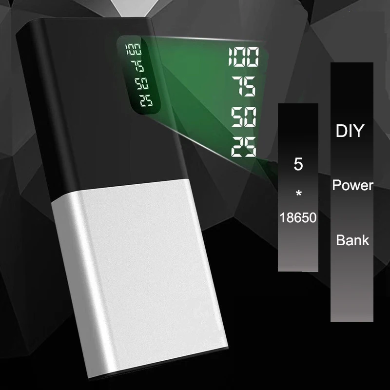 Diy 5*18650 Держатель батареи Чехол для 18650 5 в банк питания USB светодиодный