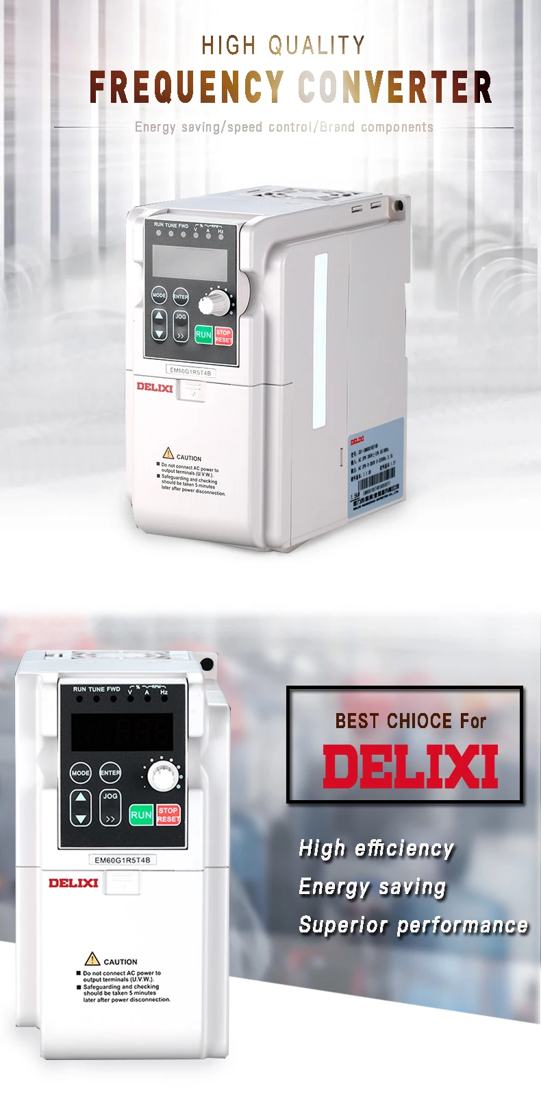 DELIXI 0.75KW 3 фазы Входная частота инвертора диски с частотно-регулируемым приводом для мотора Скорость Управление-регулируемым приводом 50Гц 60Гц AC/DC 380V преобразователь частоты
