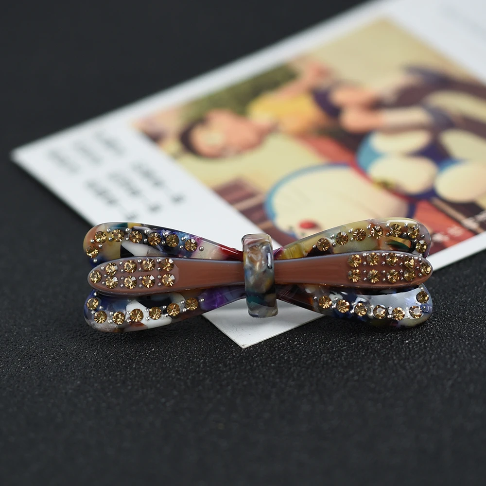 Женские маленькие заколки для волос милые корейские стразы с бантом аксессуары