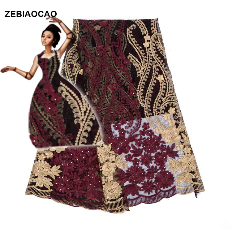 ZEBIAOCAO 2020 Old Design Promotion African Embroidered Lace Fabrics Bridal High Quality Tulle Fabric For Wedding&ampParty | Дом и сад
