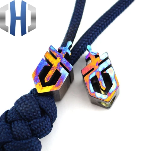 Нож DIY нож запеченный синий титановый сплав Ремешок кулон-Gebe бусина(CNC ремесла) 0,21" Внутренний диаметр-1 шт. цена - Цвет: Colorful