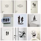 Наклейки на двери WC знак входа в туалет, для общественных мест, украшение дома, креативные, настенные наклейки с рисунком, сделай сам, забавные, виниловая настенная живопись