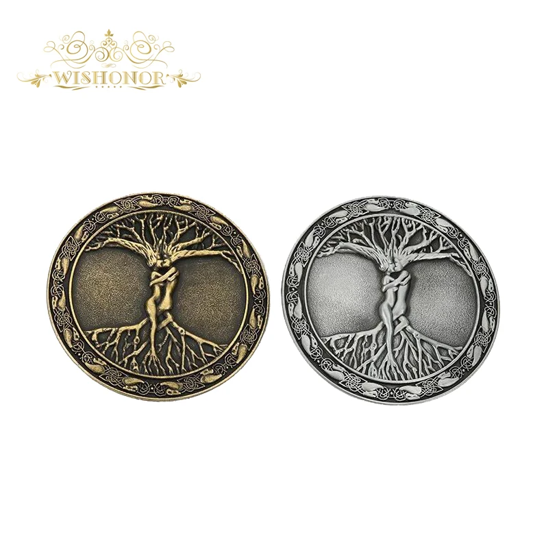 Мужской ремень Wishonor металлический с пряжкой в бронзовом стиле широкий 4 см