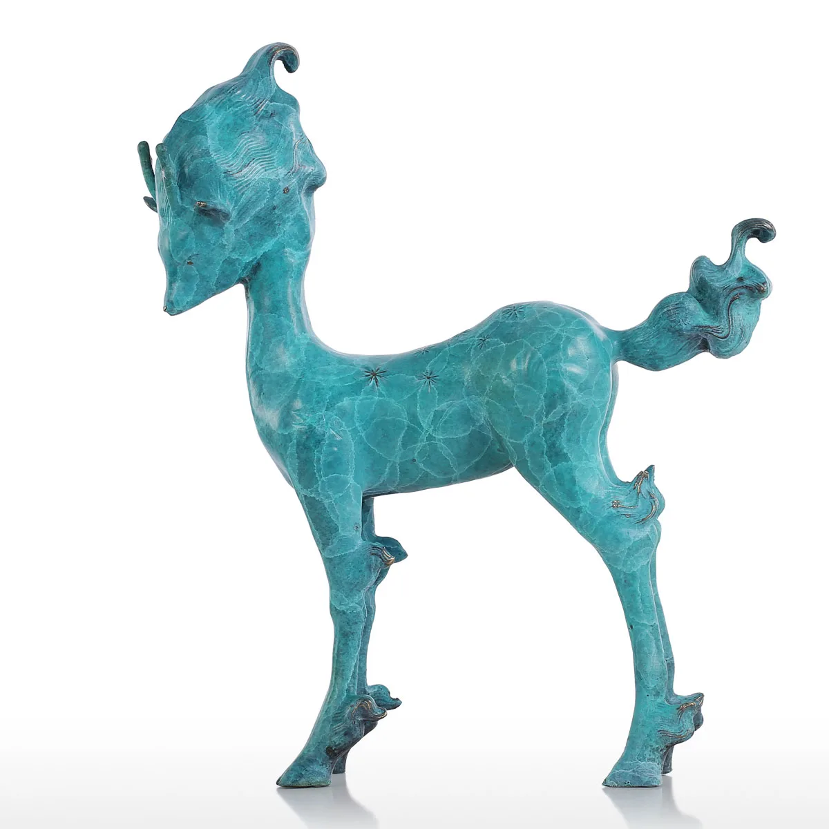 Tooarts Tomfeel Deer Sculpture Modern Style Home Decor Artificial Cute Animal Bronze Statue Decoration Accessories | Дом и сад