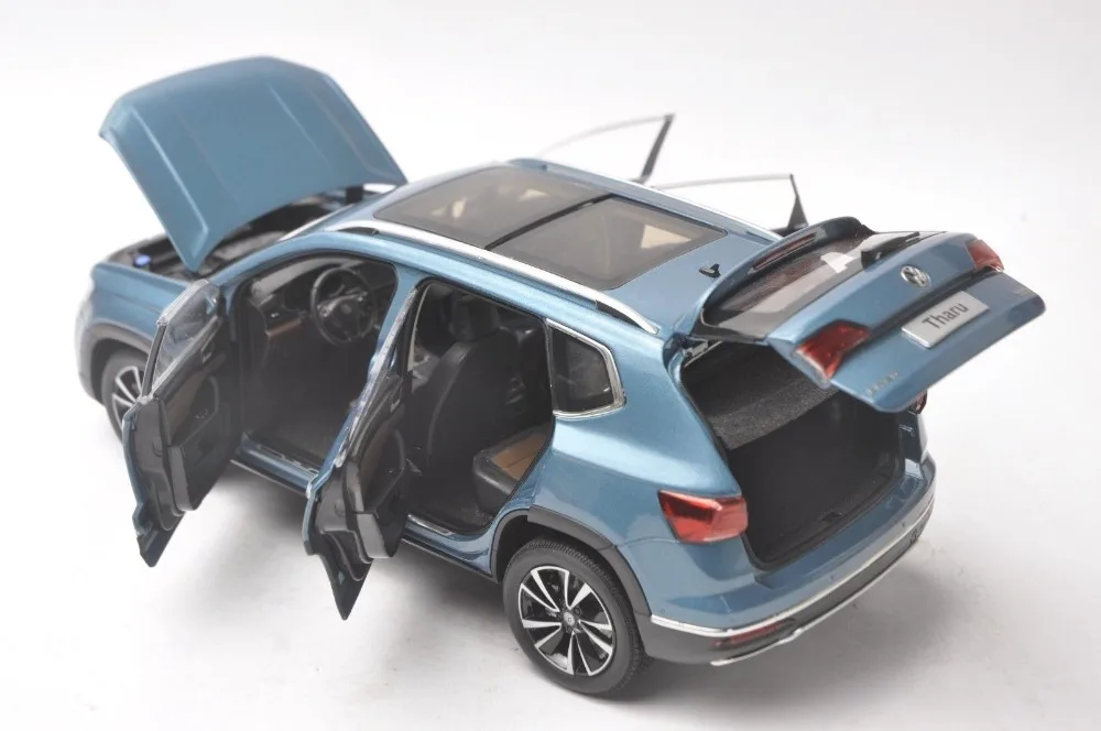 1:18 литая под давлением модель для Volkswagen VW Tharu Синий внедорожник игрушечный автомобиль миниатюрная Коллекция подарков