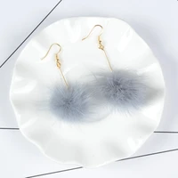 kshmir 2021 cute winter fur ball fashion earrings new fashion lady ear jewelry studs for women christmas gift af80xw