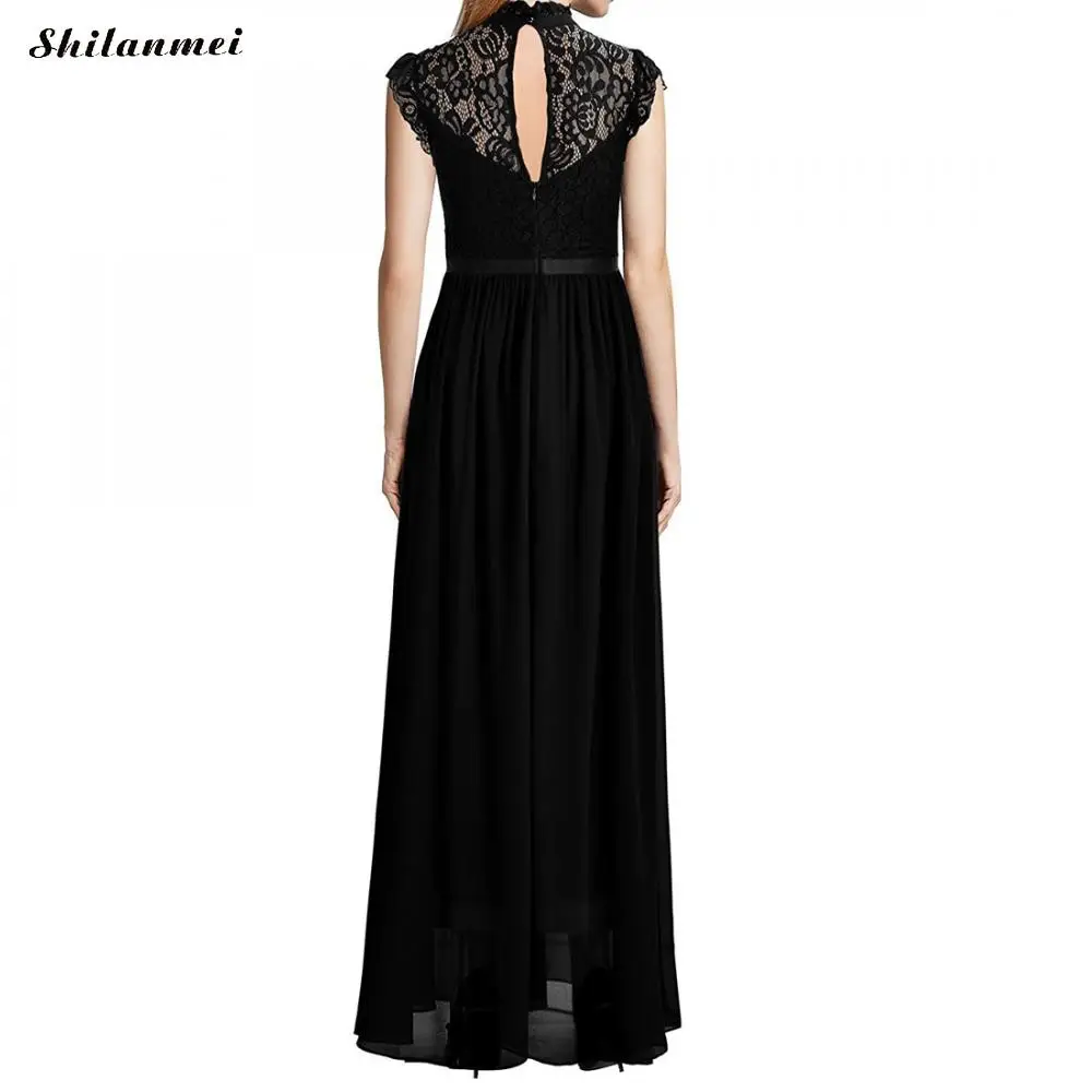 Женское длинное вечернее платье макси без рукавов винтажное ажурное коктейльное