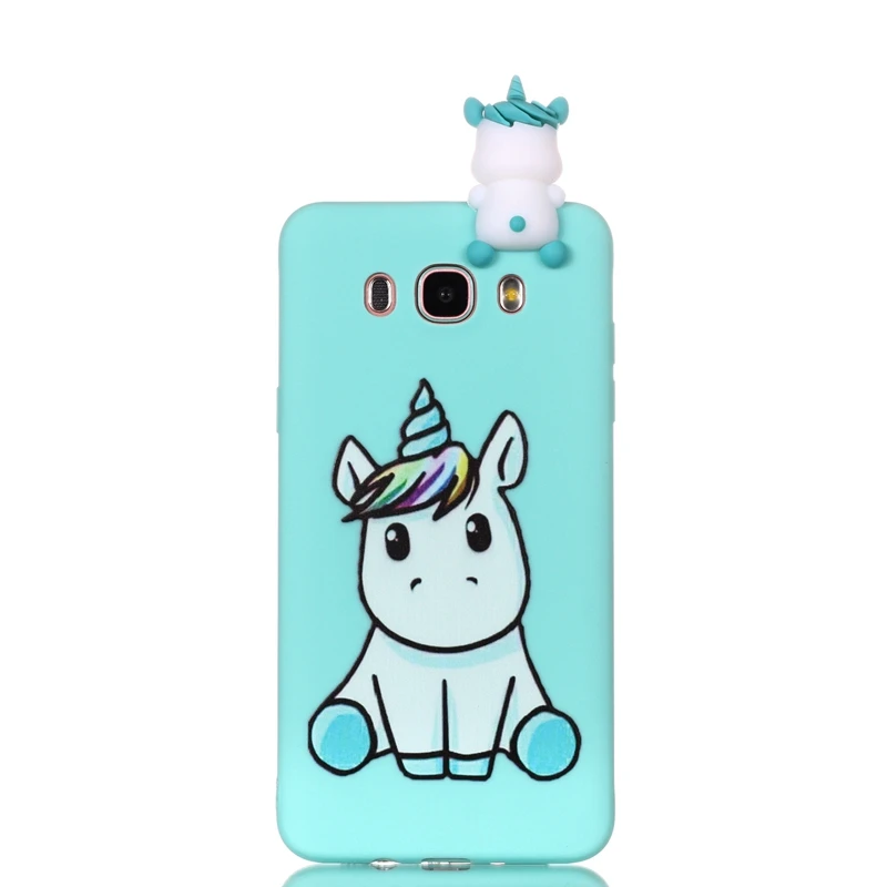 Etui для samsung Galaxy J5 j510 чехол для телефона 3D Единорог Panda собачий силиконовый чехол на СПС Coque samsung J5 J3 J7 J случаях - Цвет: Green Unicorn