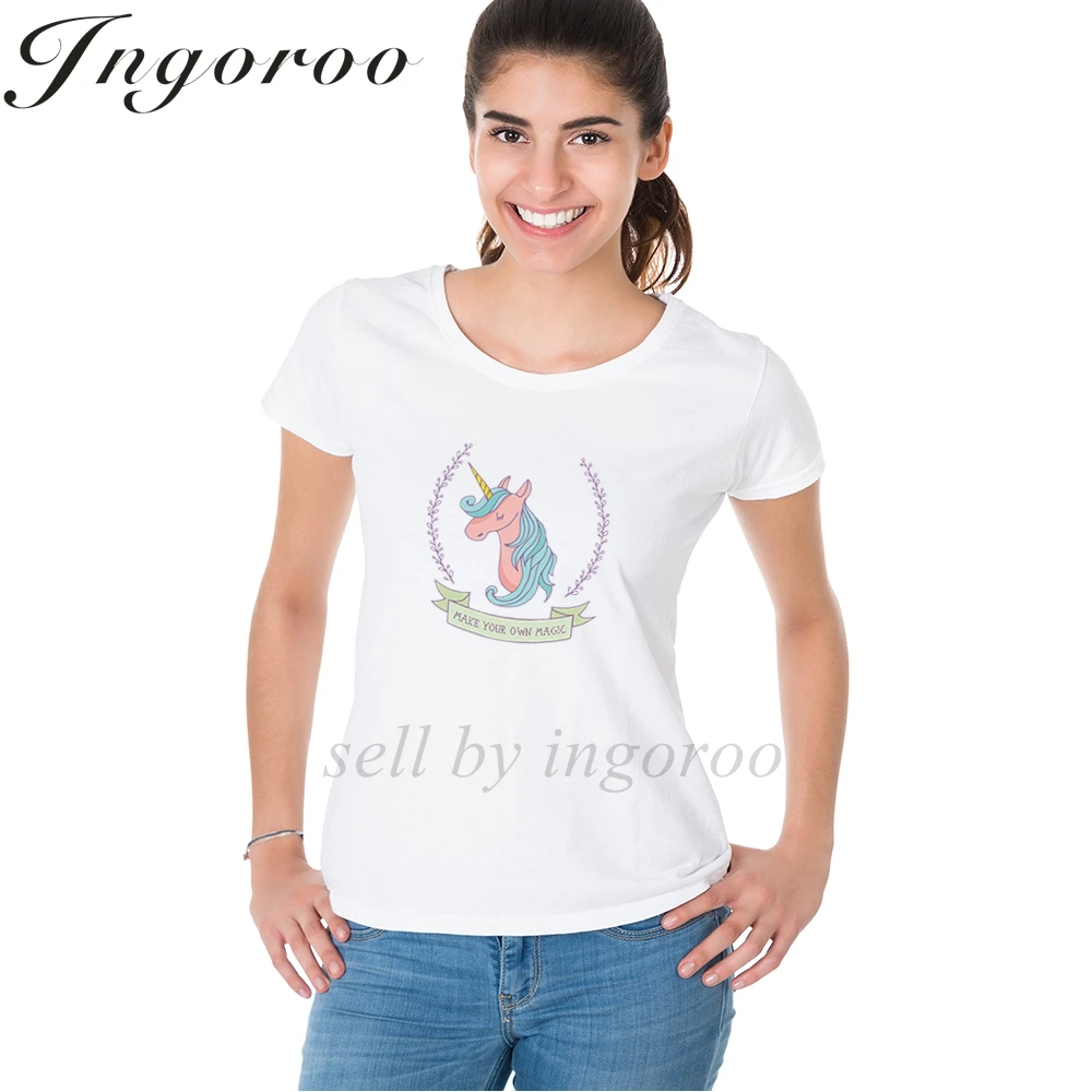 Babaseal/Летняя Милая футболка с радугой волшебным единорогом и постер сексуальные