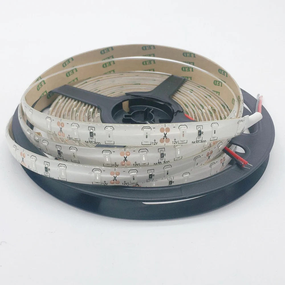 1/2/3/4/5 м IP65 водонепроницаемая светодиодная лента 5630 SMD DC12V 60 светодиодов/м 5730 бар