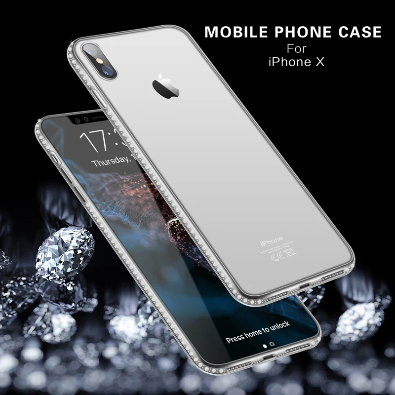 Чехол для телефона Moskado для iPhone 11 Pro 7 X XR XS MAX 8 6 6s Plus 5 SE Блестящий Алмазный прозрачный Кристальный Мягкий ТПУ задний чехол s