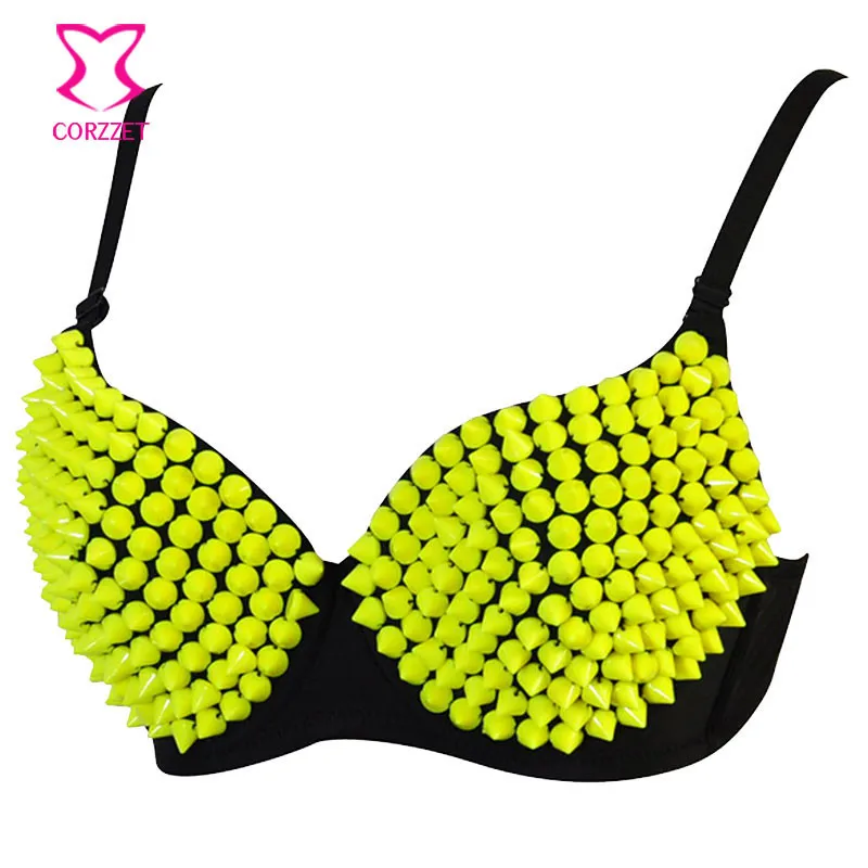 Фиолетовый карамельный цвет панк шипы заклепки Sujetadores пуш-ап Soutien Gorge сексуальный бюстгальтер для женщин Bralette бюстгальтер для клубных танцев