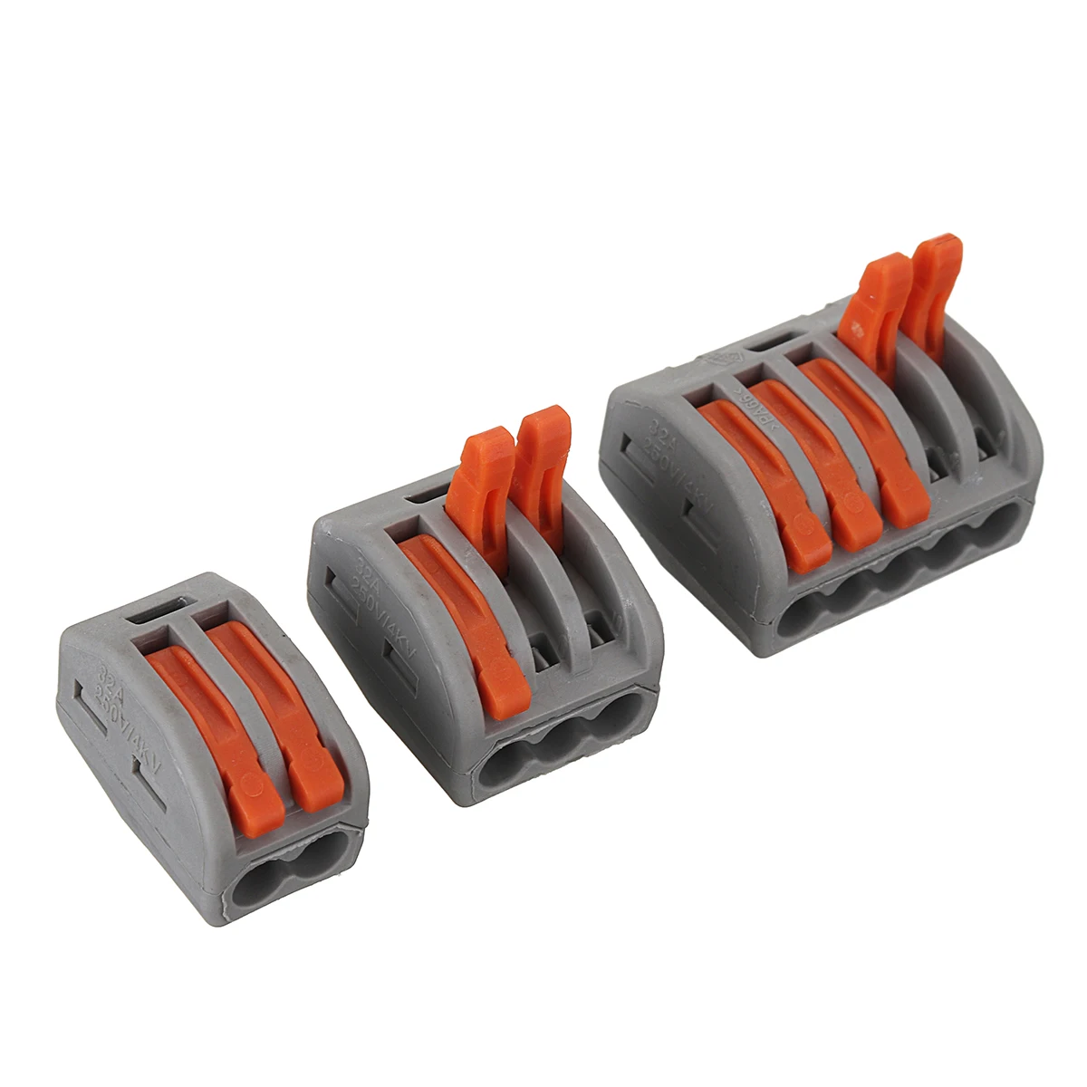 60Pcs 2/3/5 Pin Cage Holes Spring Conductor Terminal Block Electric Cable Wire Universal Fast Connector | Обустройство дома