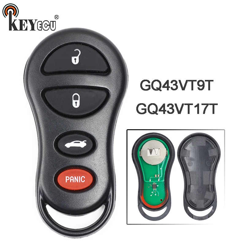 KEYECU GQ43VT9T GQ43VT17T 3 + 1 4 кнопки дистанционного ключа брелок кармашек для Chrysler Concorde