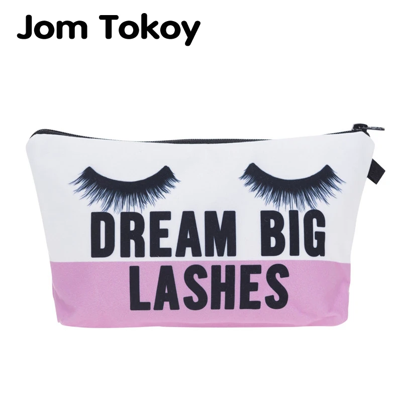 

Косметичка Jom Tokoy, сумка-Органайзер для косметики с рисунком ресниц, модная женская брендовая косметичка