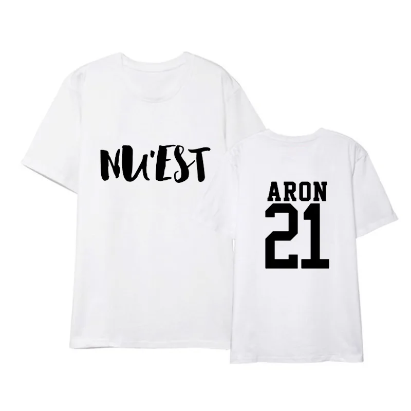 Новинка kpop Nuest Album Canvas aid футболка с коротким рукавом Aron Ren принтом мужские и