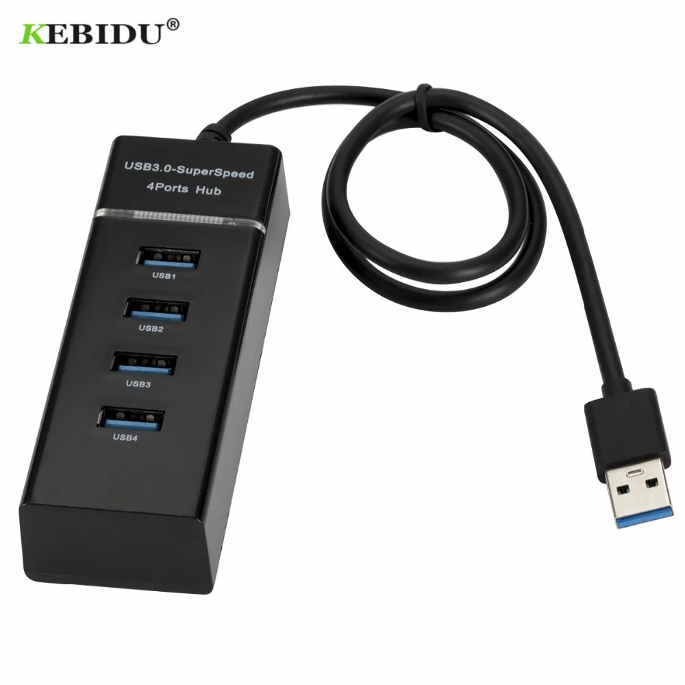 Высокоскоростной концентратор KEBIDU 4 порта USB 3 0 разветвитель для настольных ПК