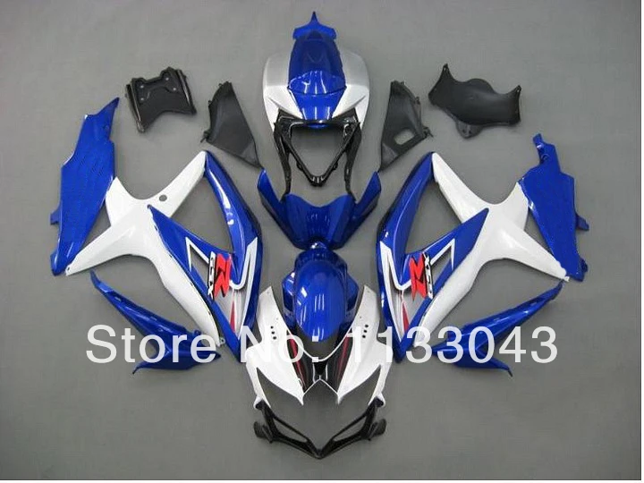 

7giftsFor K8 08 09 10 SUZUKI GSX R750 GSX-R750 GSXR 750 Kit Blue/White Y4354 GSXR750 K8 2008 2009 2010 Fairing