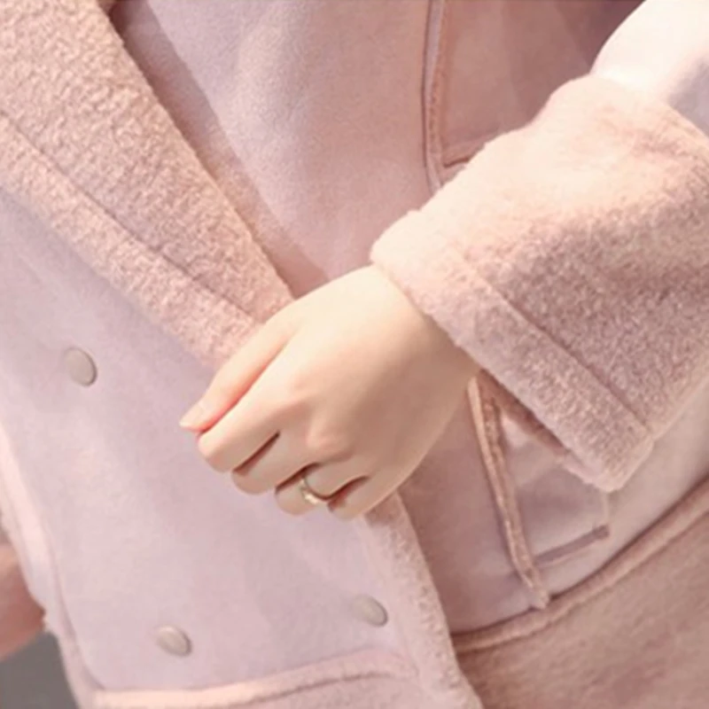 2017 женское осенне-зимнее шерстяное пальто повседневное из овечьей шерсти модная