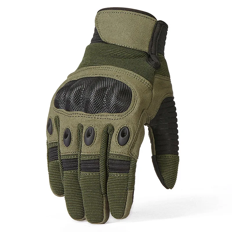 Army Green Refire gear армейские военные тактические перчатки мужские Пейнтбольные страйкбол карбоновые кастеты полный палец перчатка противоскользящая велосипедная Боевая рукавица - Цвет: Army Green