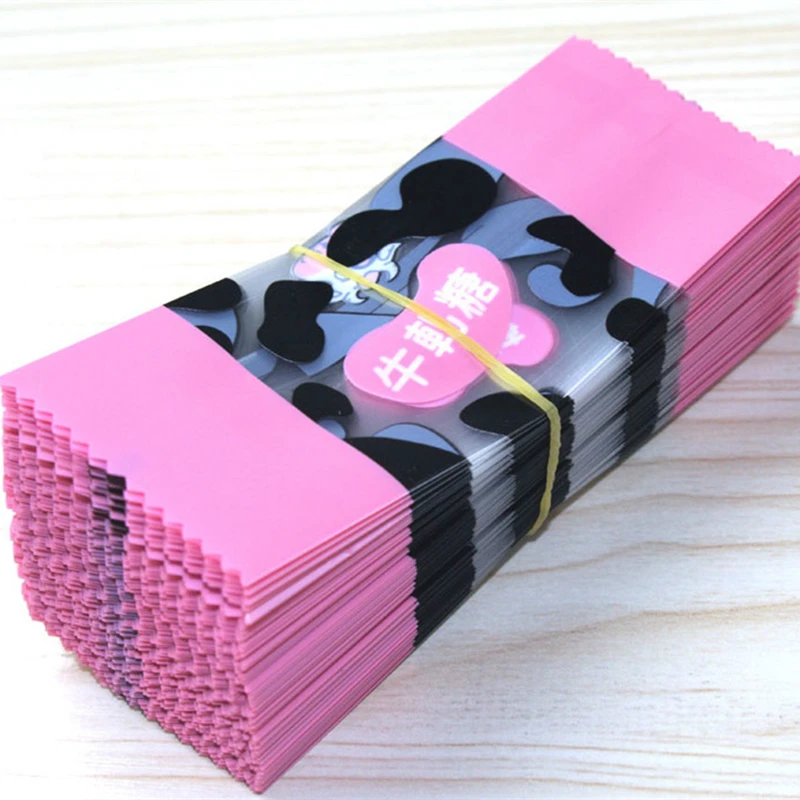 

10.5x4CM 200Pcs/lot Pink DIY Handmade Nougat Milk Candy Packaging Bag