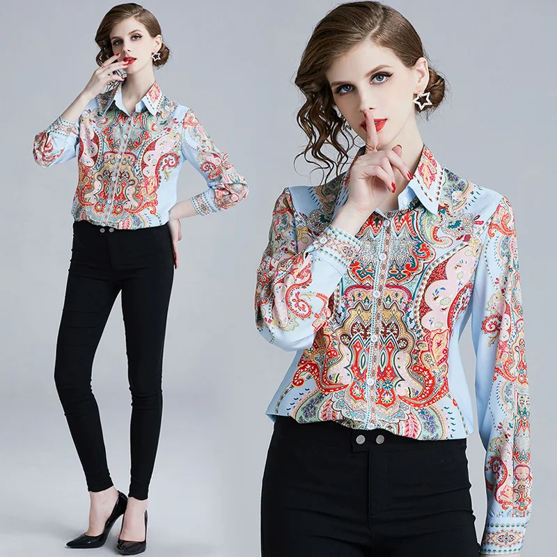 Модная новинка дизайнерские топы для подиума Женские винтажные с принтом