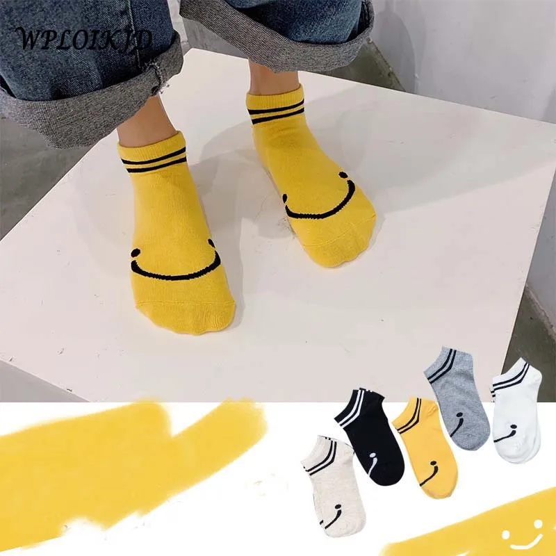 Новые хлопковые повседневные счастливые короткие женские носки [WPLOIKJD] с