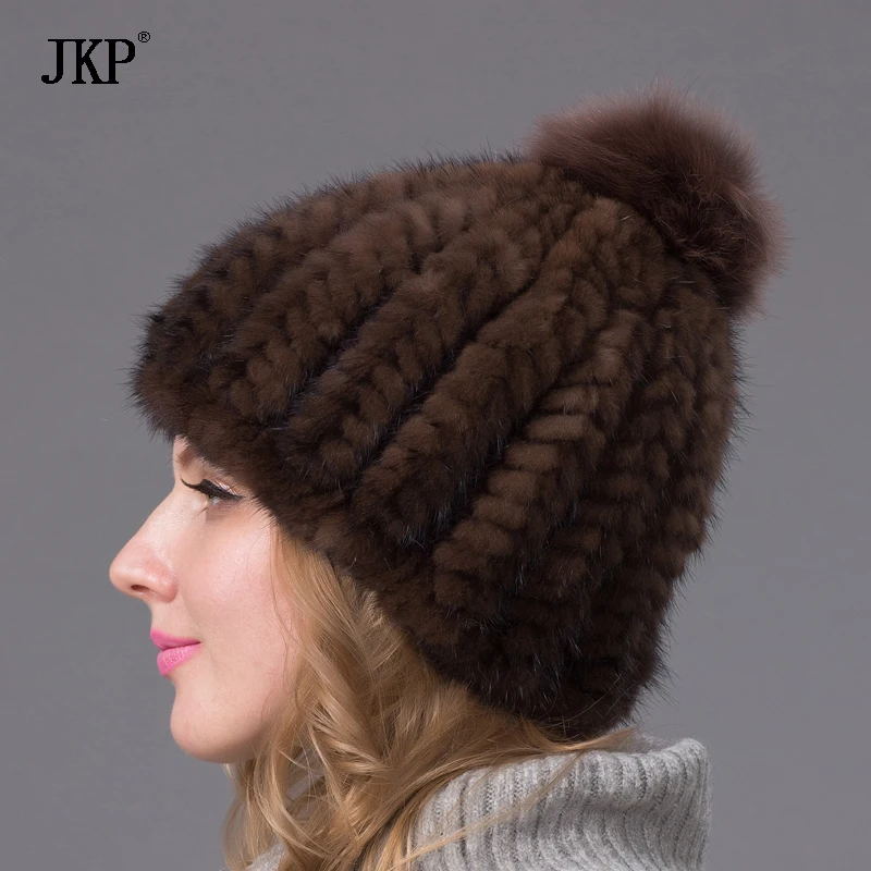 2020 новые модные зимние теплые шапка из натурального меха норки ball cap хип хоп с