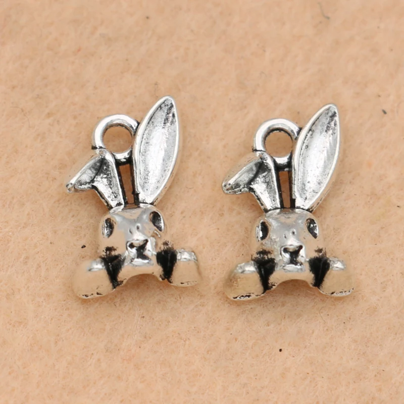 

10pcs Antique Silver Pltaed Rabbit Head Charms Pendants Jewelry Diy Jewelry Findings Handmade 14x10mm