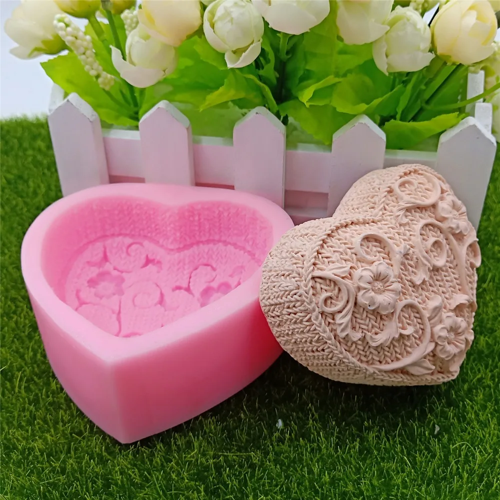 DIY сердце дизайн силиконовые формы для мыла ручной работы цветок силиконовая форма для мыла изготовление