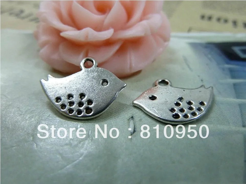 

200pcs/lot) 12x15mm Metal/Alloy Antique silver Color Bird Charms pendant DIY Jewelry Making Accessories Finding