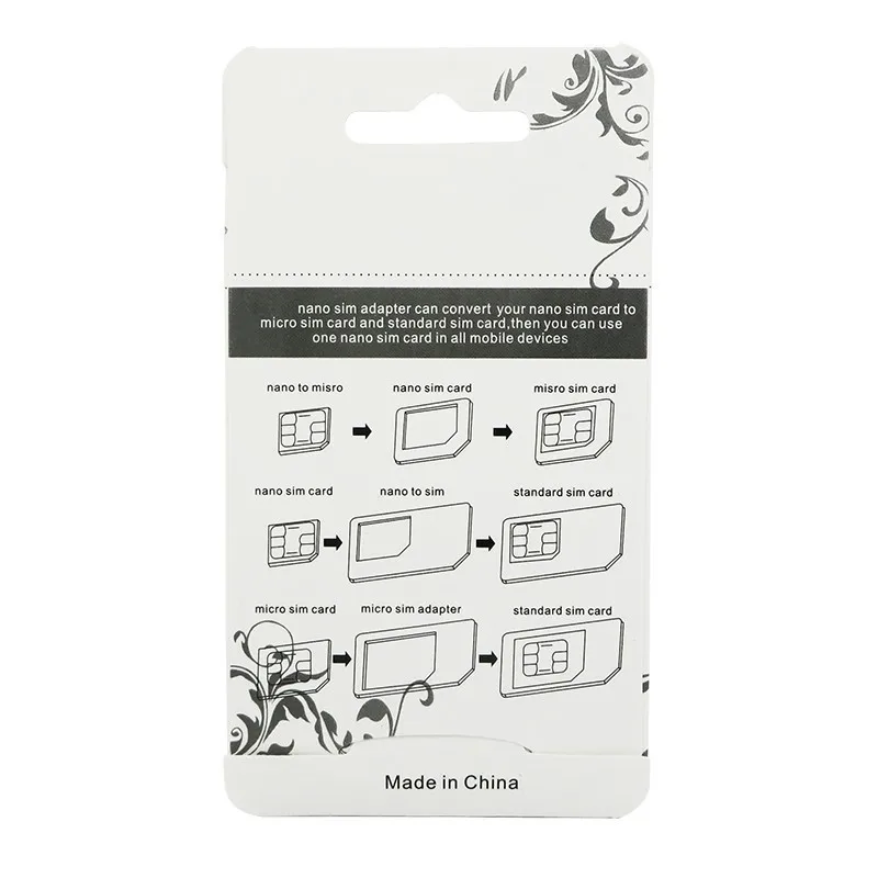 Фото Адаптер Noosy Nano Sim-карты, 100 шт., 4 в 1, адаптер Micro Sim-карт, стандартный адаптер SIM-карты для iPhone 7 №2