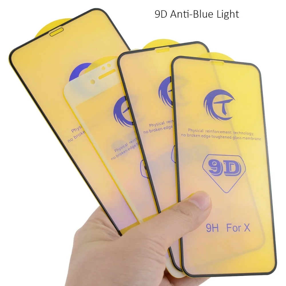 Изогнутое закаленное стекло 9D с полным покрытием для iPhone XS MAX XR 6 6S 7 8 Plus защита