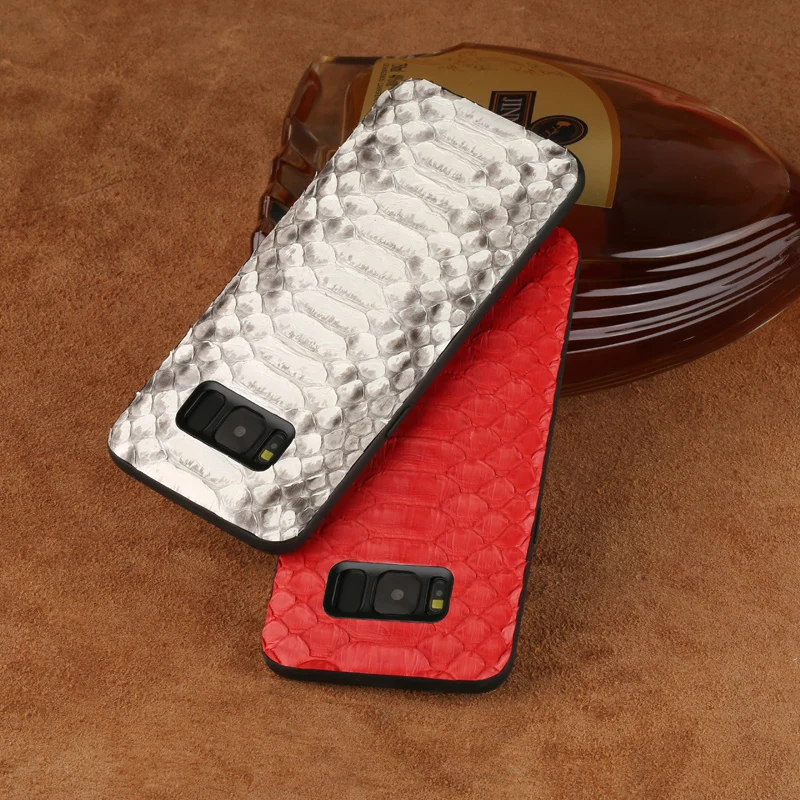 Брендовый чехол для сотового телефона LANGSIDI из натуральной кожи питона Samsung Galaxy S8