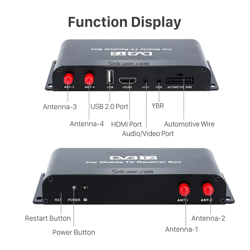 Seicane HDMI 1080P для автомобильного DVD плеера 4 тюнера цифровой ТВ ресивер приставка 8 Вт