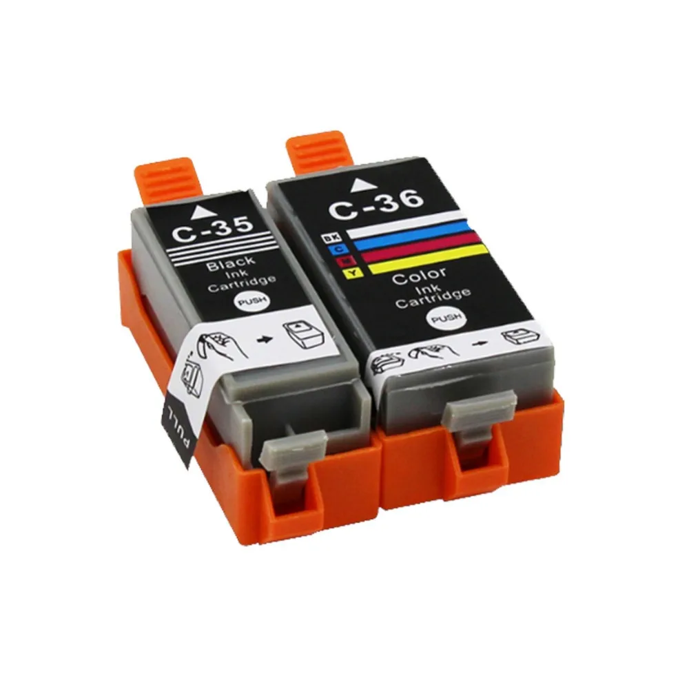 YI LE CAI 2PK совместимый чернильный картридж PGI35 pgi 35 cli 36 CLI35 для Canon PIXMA IP100B/IP100/IP100 с