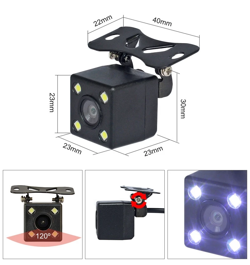 SMALUCK Беспроводной 4 3-дюймовый автомобильный зеркальный монитор со светодиодной