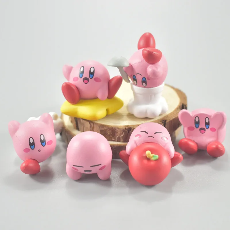 6 шт./лот Kirby фигурка игрушка Косплей Popopo шеф-повар с ложкой звезда яблоко ПВХ