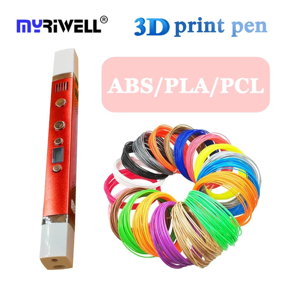 Myriwell 3d Ручка 3d принтер Ручка 3d печать Ручка для рисования 100 м/200 м нить магический производитель искусства для детей Рождественский подарок diy игрушки