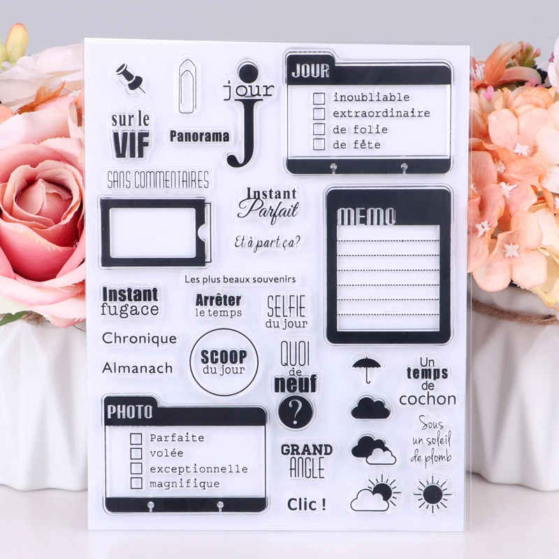 Погодный forecast/буква прозрачный резиновый силиконовый штамп фон коллаж